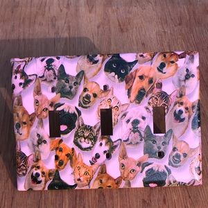 Switch Plate Cover (3) Raining Cats & Dogs